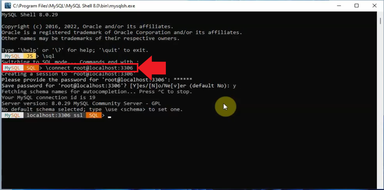 connecting to server
